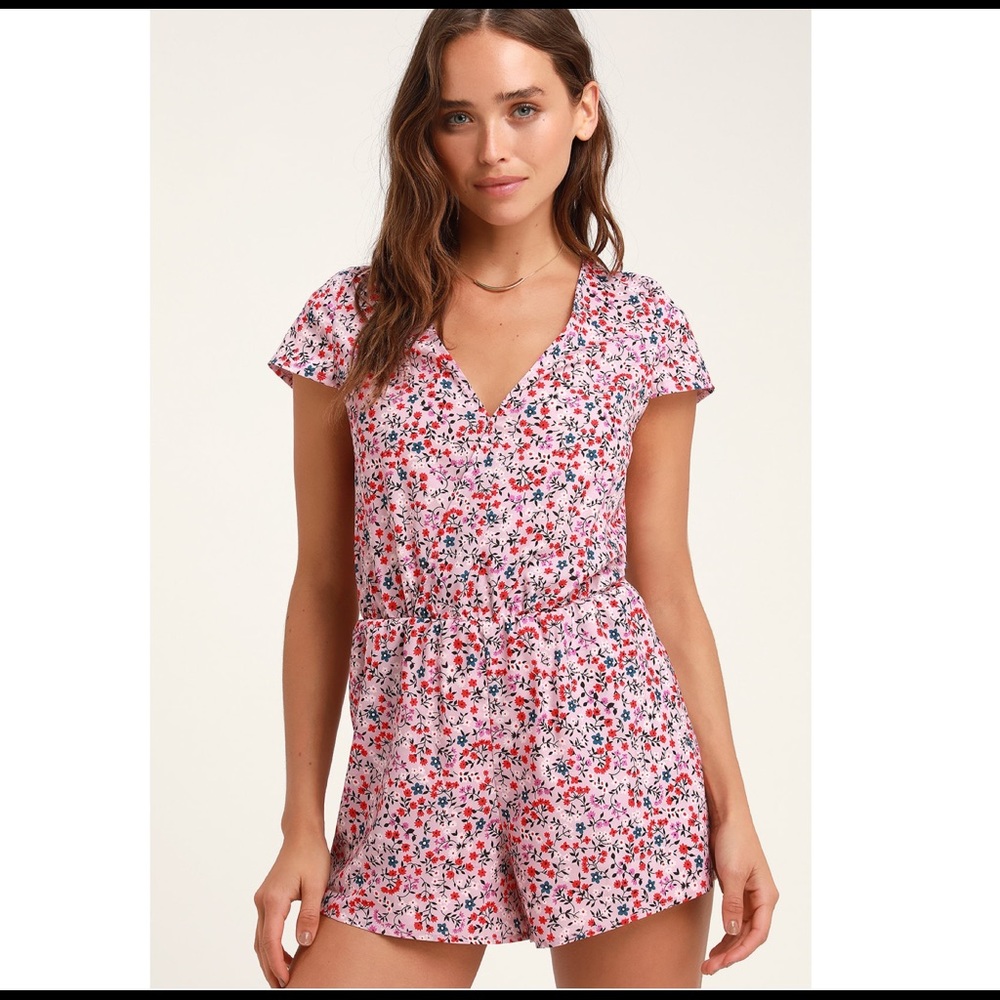 Mauve Pink Floral Romper
